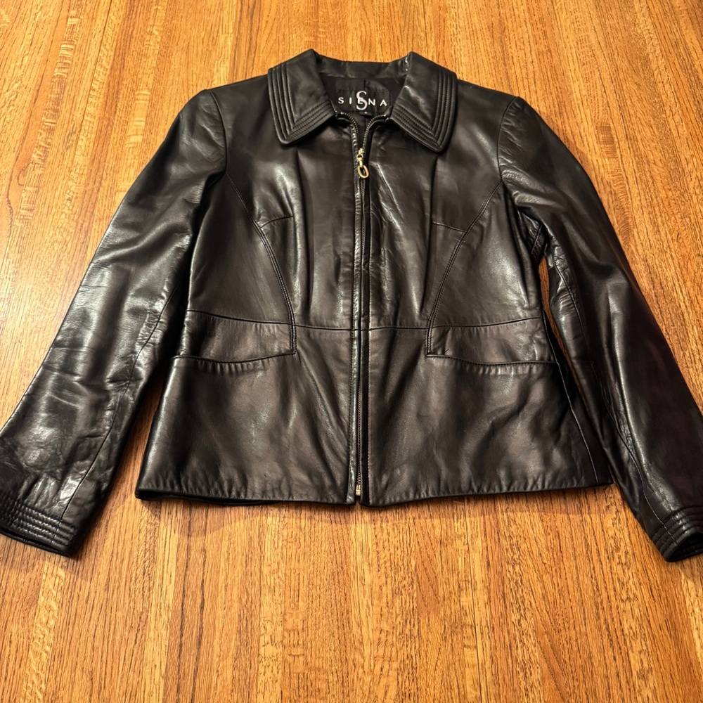 Vintage Siena Studios Black Leather Jacket Size S
